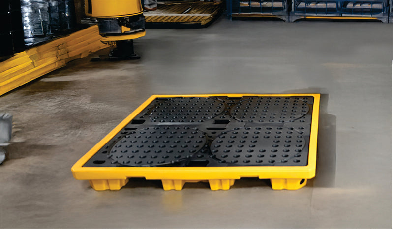 4 Drum Spill Pallet - 70L DIBT Approved Polymer