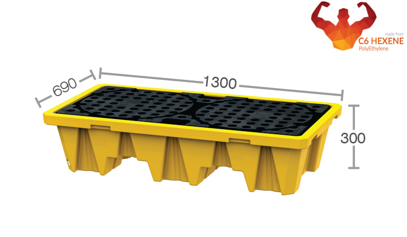 2 Drum Spill Pallet - 125L HEAVY
