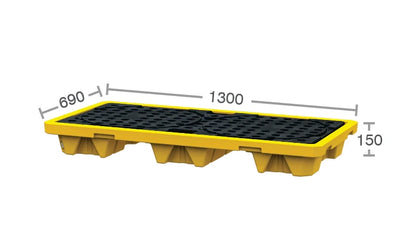 2 Drum Spill Pallet – 50L DIBT Approved Polymer