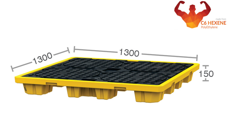 4 Drum Spill Pallet - 70L HEAVY