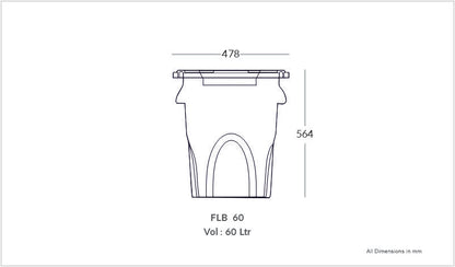 Round Bin 80 Sloping Lid