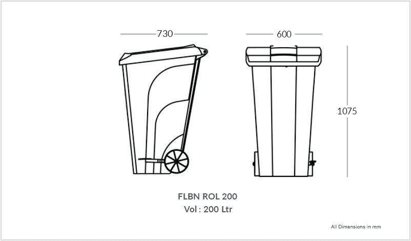 200 Liter Foot Operated Pedal Bin