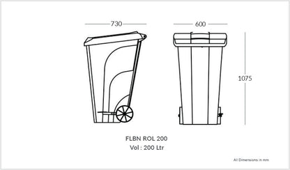200 Liter Foot Operated Pedal Bin