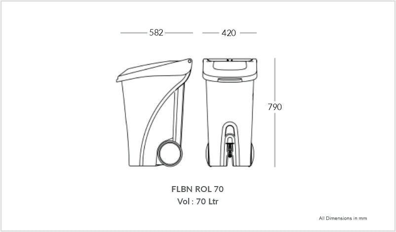 Bio Medical 70 Liter Foot Operated Pedal Bin