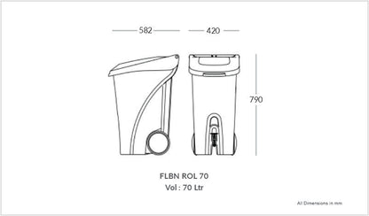Bio Medical 70 Liter Foot Operated Pedal Bin