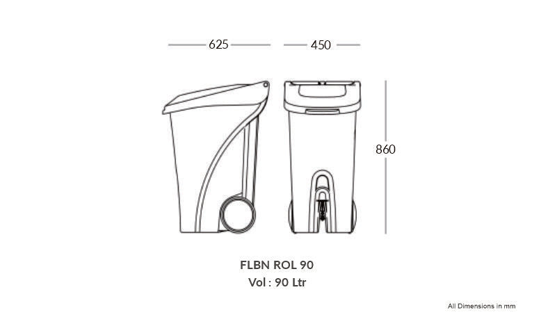 90 Liter Foot Operated Pedal Bin