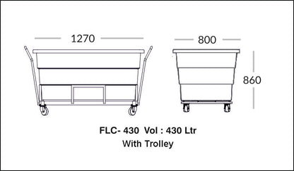 Laundry Cart 430 (Available with Metal Trolley)