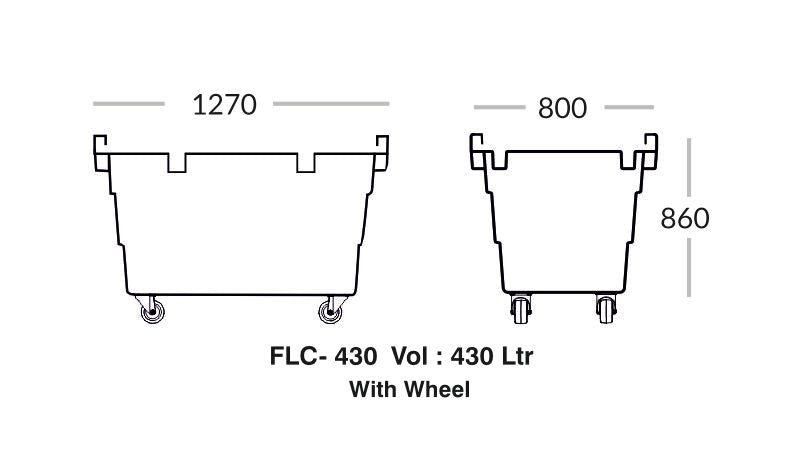 Laundry Cart 430 (Available with Wheels only)