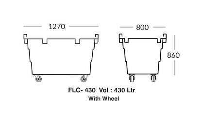 Laundry Cart 430 (Available with Wheels only)