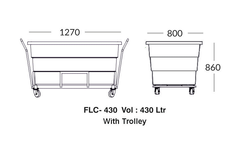 Laundry Cart 950 (Available with Metal Trolley)
