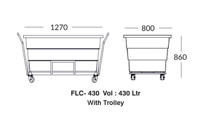 Laundry Cart 950 (Available with Metal Trolley)