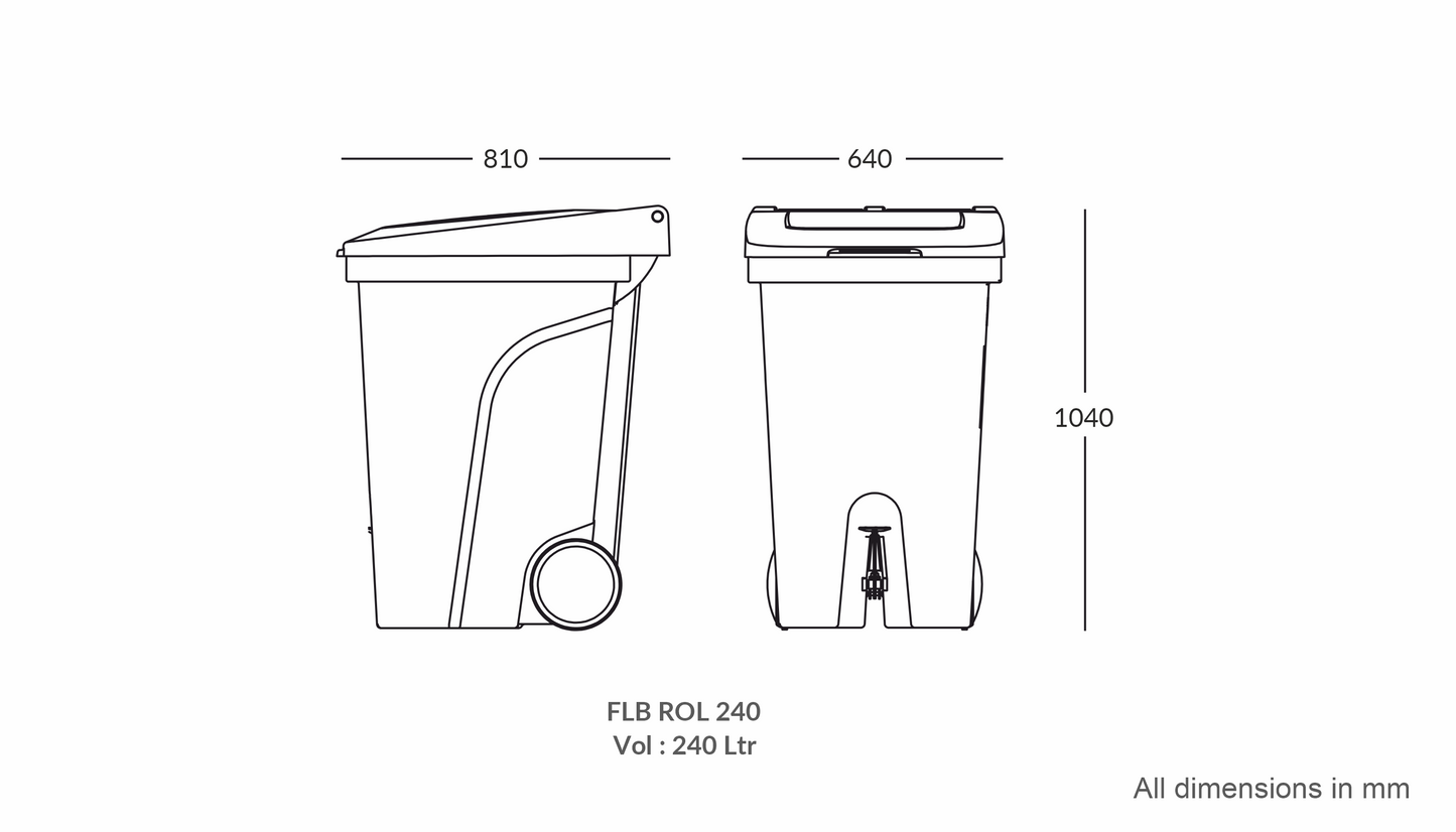 240 Liter Foot Operated Pedal Bin