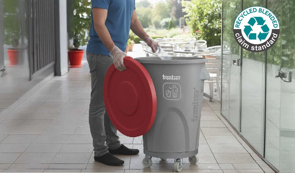 Round Bin 80L Flat Lid with Dolly